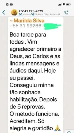 Depoimento de aluno 1